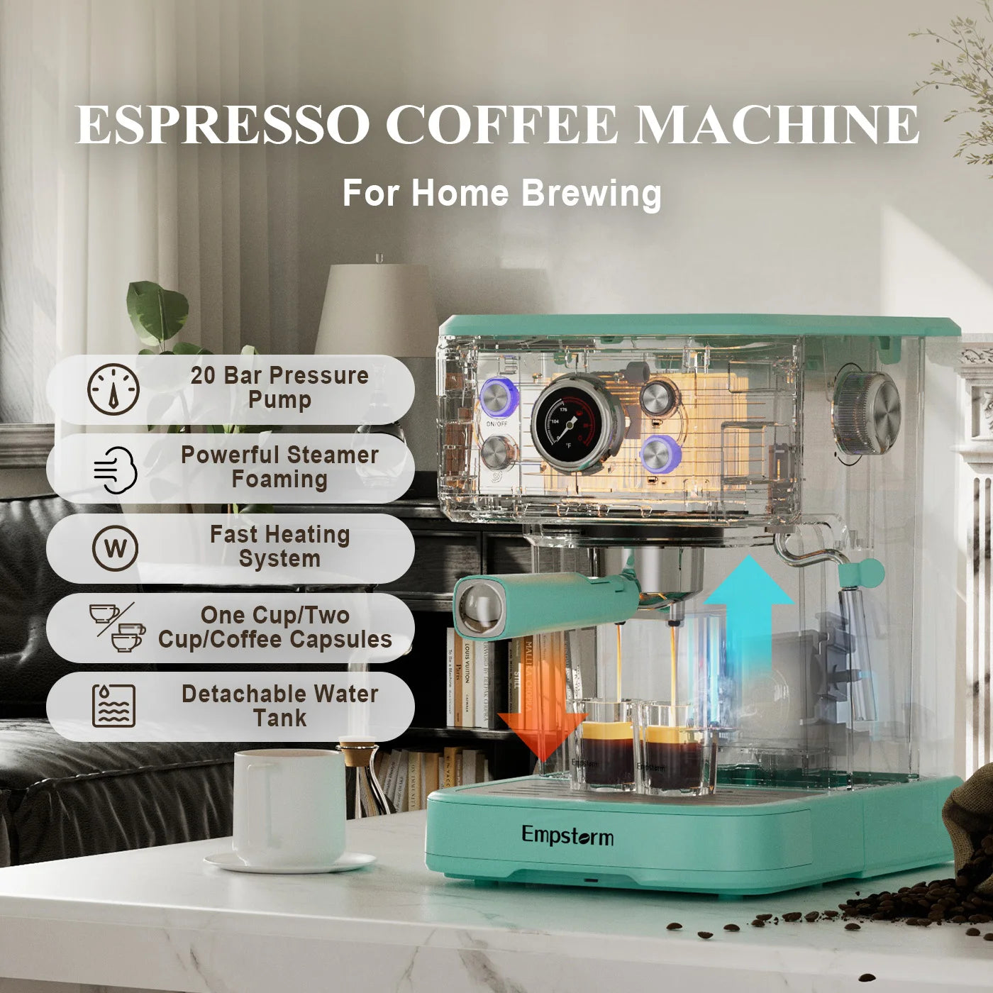 Espresso, Latte & Cappuccino Machine 1.5 L  20 Bar