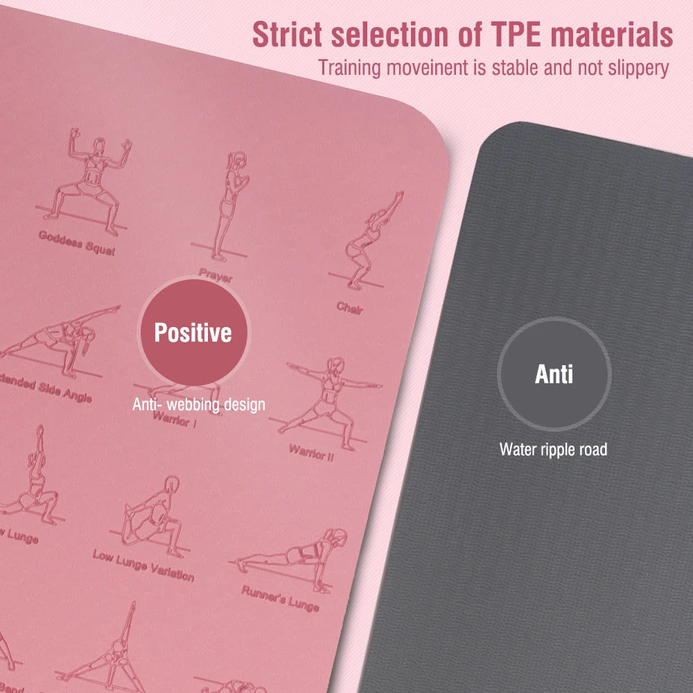 Premium TPE Yoga Mat — 183 x 57 cm, Non-Slip