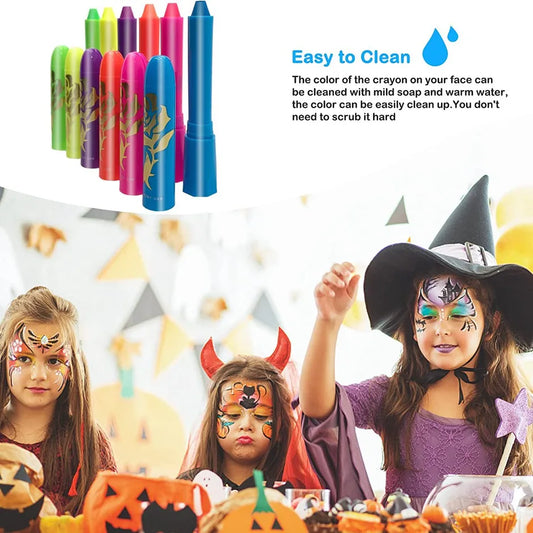Glow in Die Schwarz Licht Gesicht Malen 6 stücke UV Neon Leuchten Fluoreszierende Körper Malen Buntstifte für Halloween Club Make-Up weihnachten Glow Party