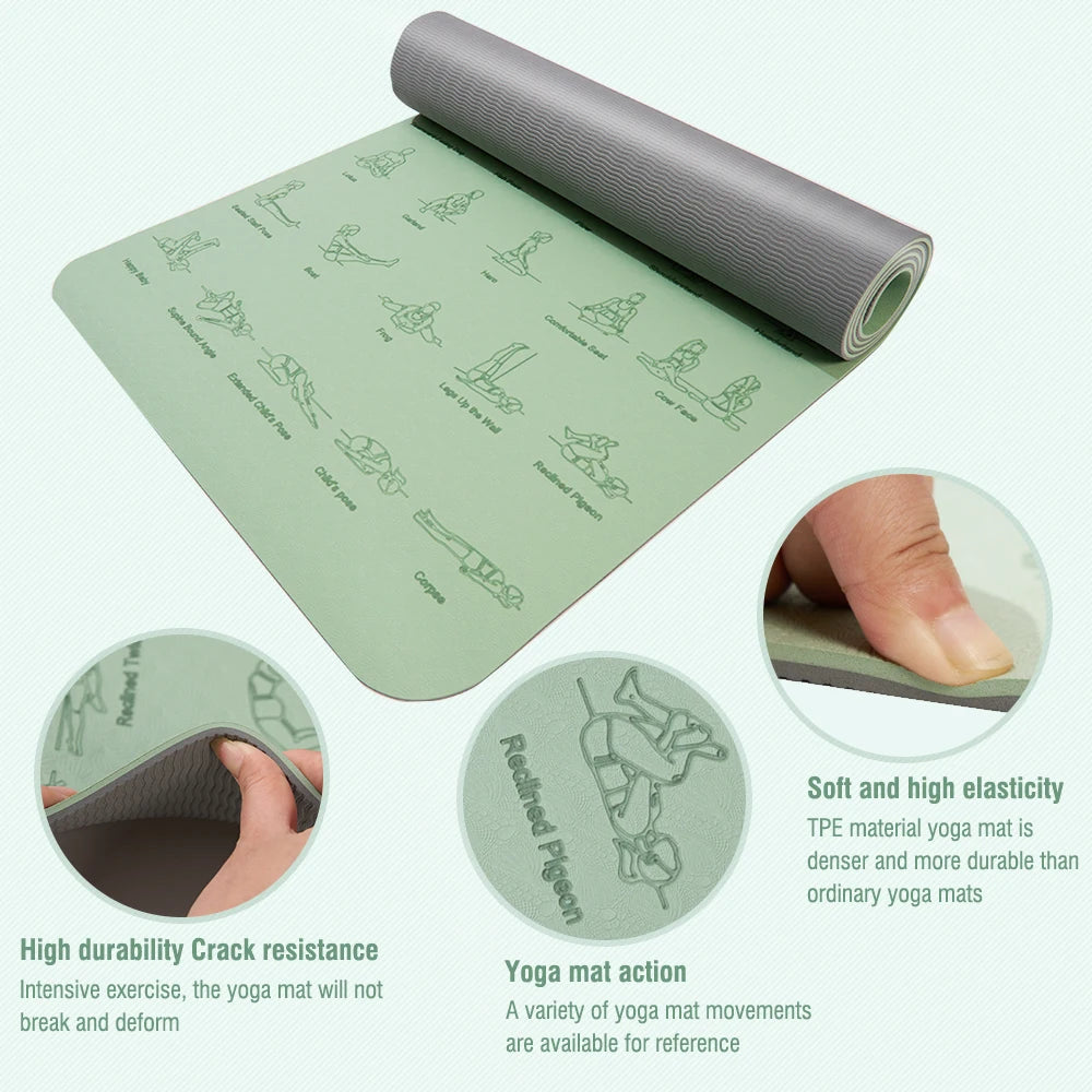 Premium TPE Yoga Mat — 183 x 57 cm, Non-Slip