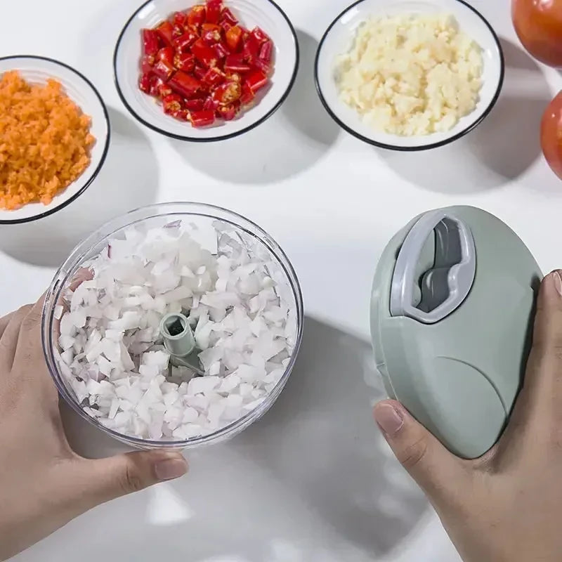 Garlic Chopper Manual Rotate Vegetable Cutter Meat Grinder