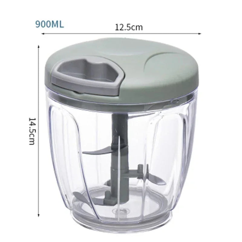Garlic Chopper Manual Rotate Vegetable Cutter Meat Grinder