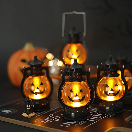 Halloween LED Kürbislaterne Dekoration & Halloween Party Retro Lampe