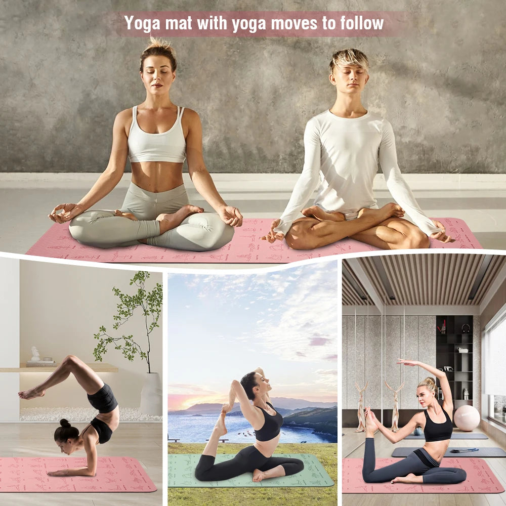 Premium TPE Yoga Mat — 183 x 57 cm, Non-Slip