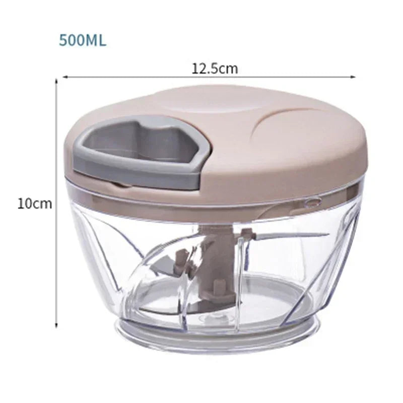 Garlic Chopper Manual Rotate Vegetable Cutter Meat Grinder
