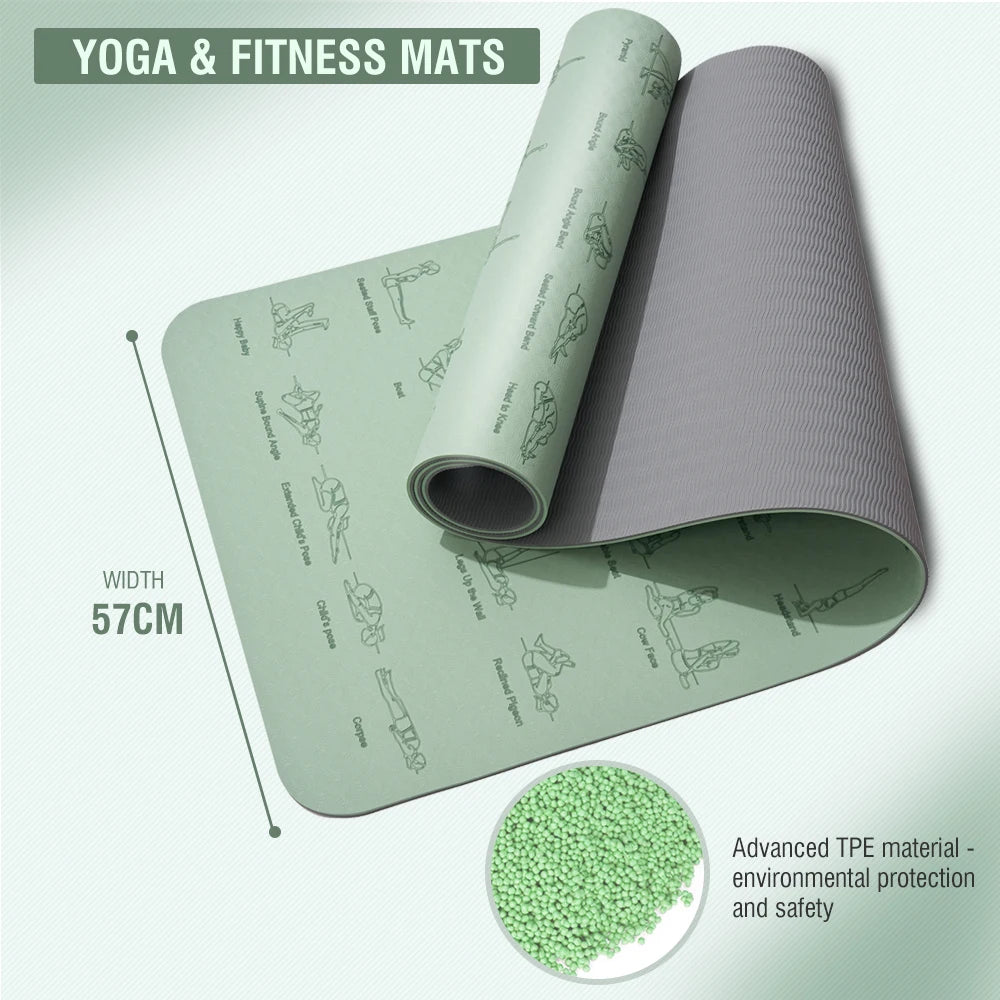 Premium TPE Yoga Mat — 183 x 57 cm, Non-Slip