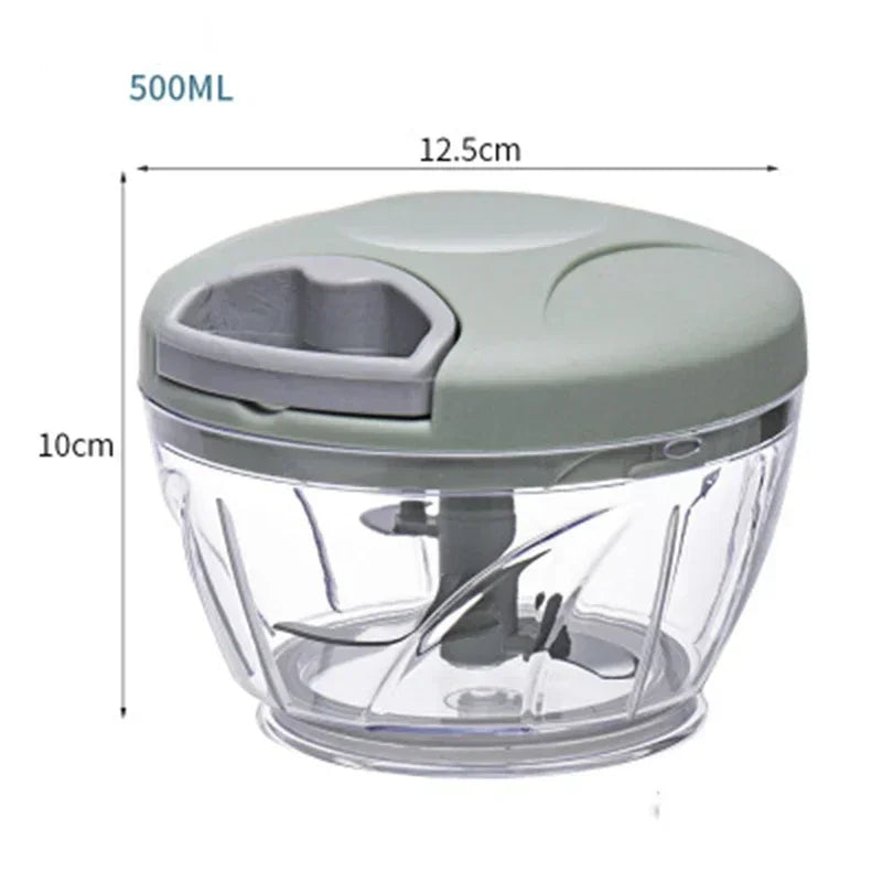 Garlic Chopper Manual Rotate Vegetable Cutter Meat Grinder