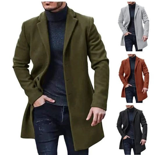 Männer Mantel Woolen Windjacke