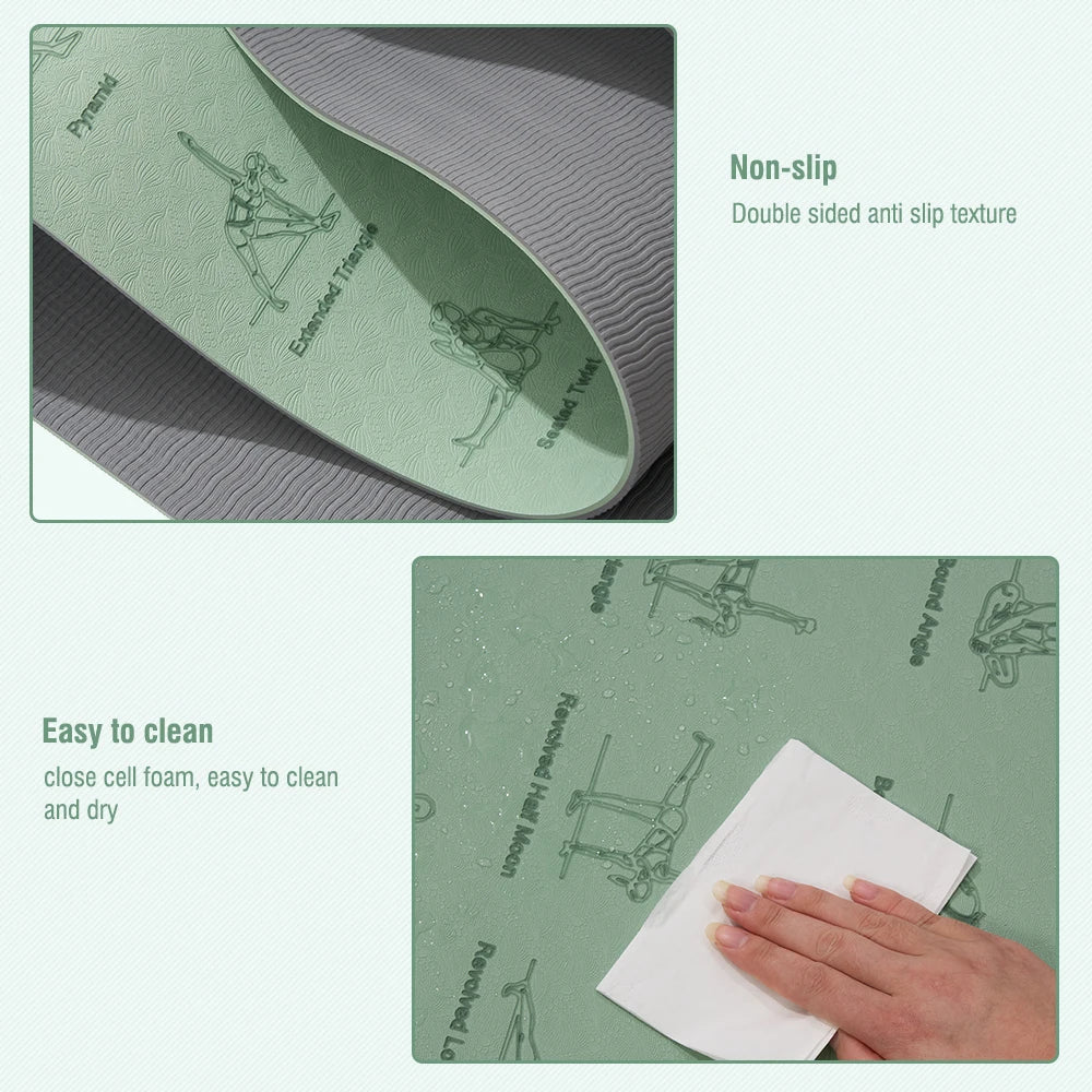 Premium TPE Yoga Mat — 183 x 57 cm, Non-Slip