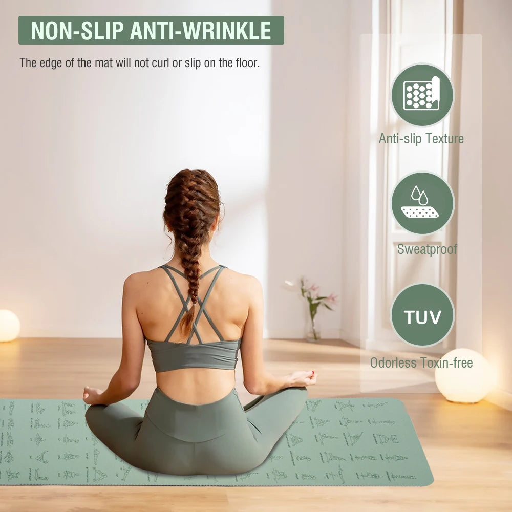 Premium TPE Yoga Mat — 183 x 57 cm, Non-Slip