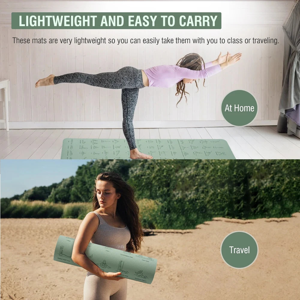 Premium TPE Yoga Mat — 183 x 57 cm, Non-Slip