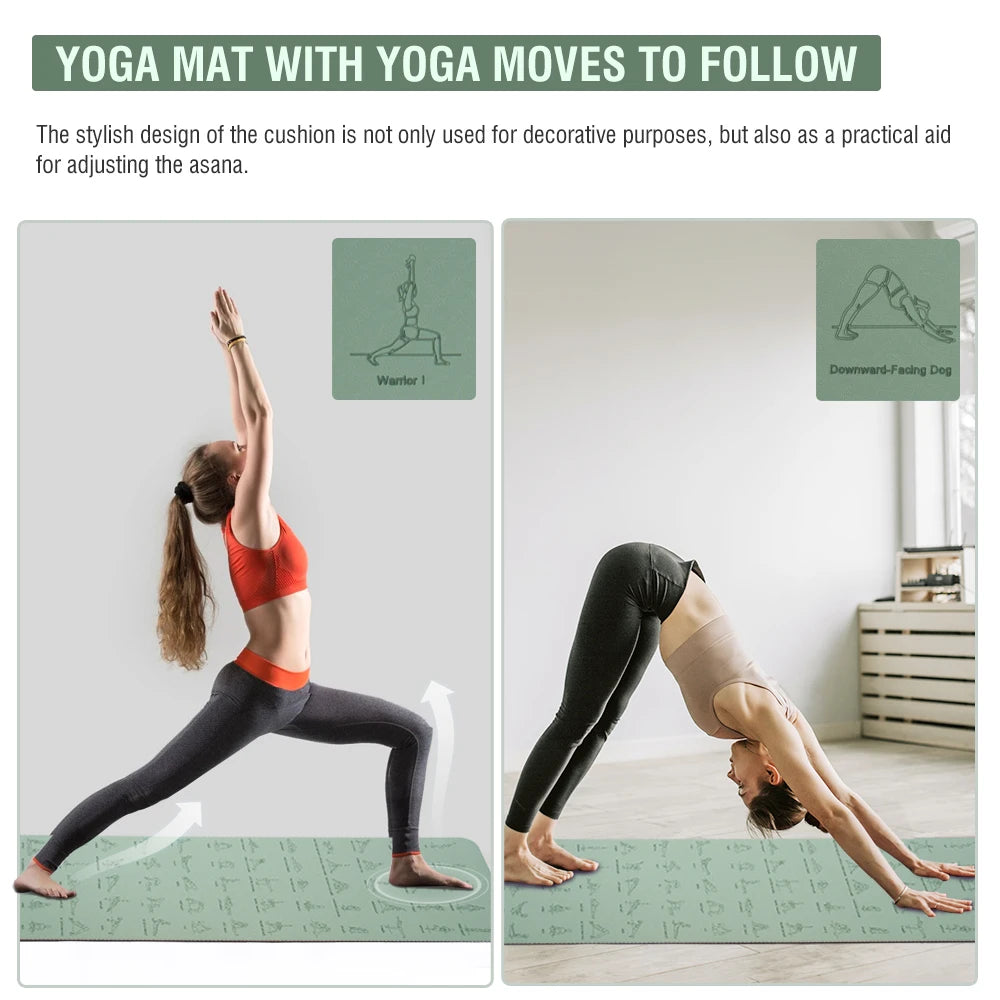 Premium TPE Yoga Mat — 183 x 57 cm, Non-Slip
