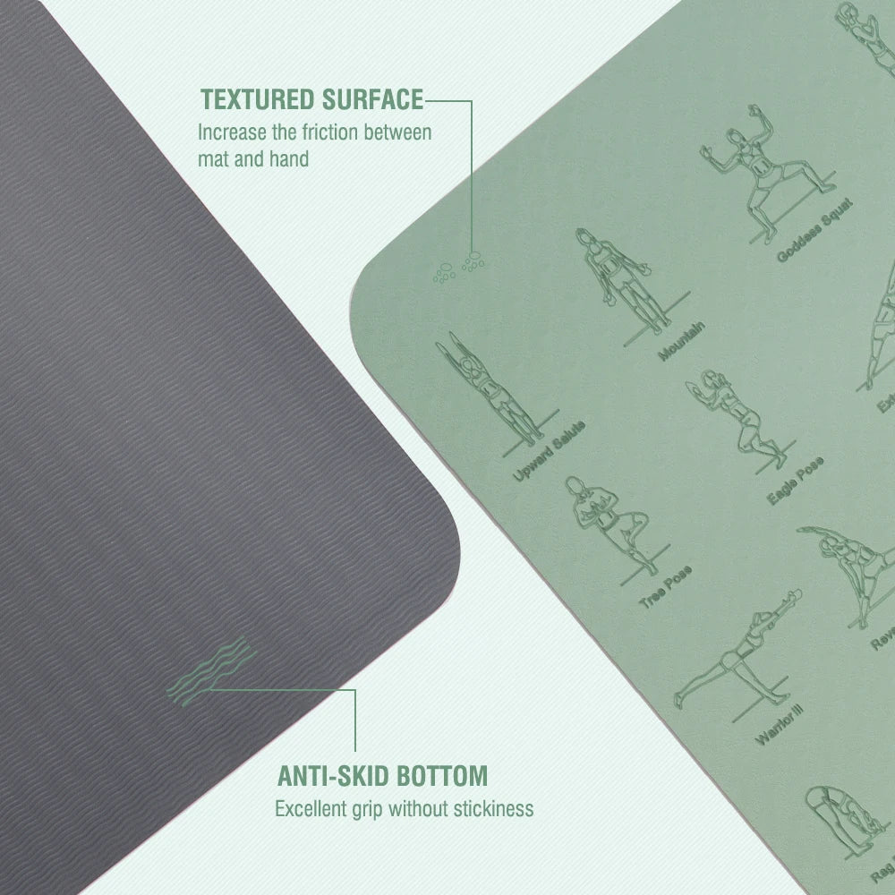 Premium TPE Yoga Mat — 183 x 57 cm, Non-Slip