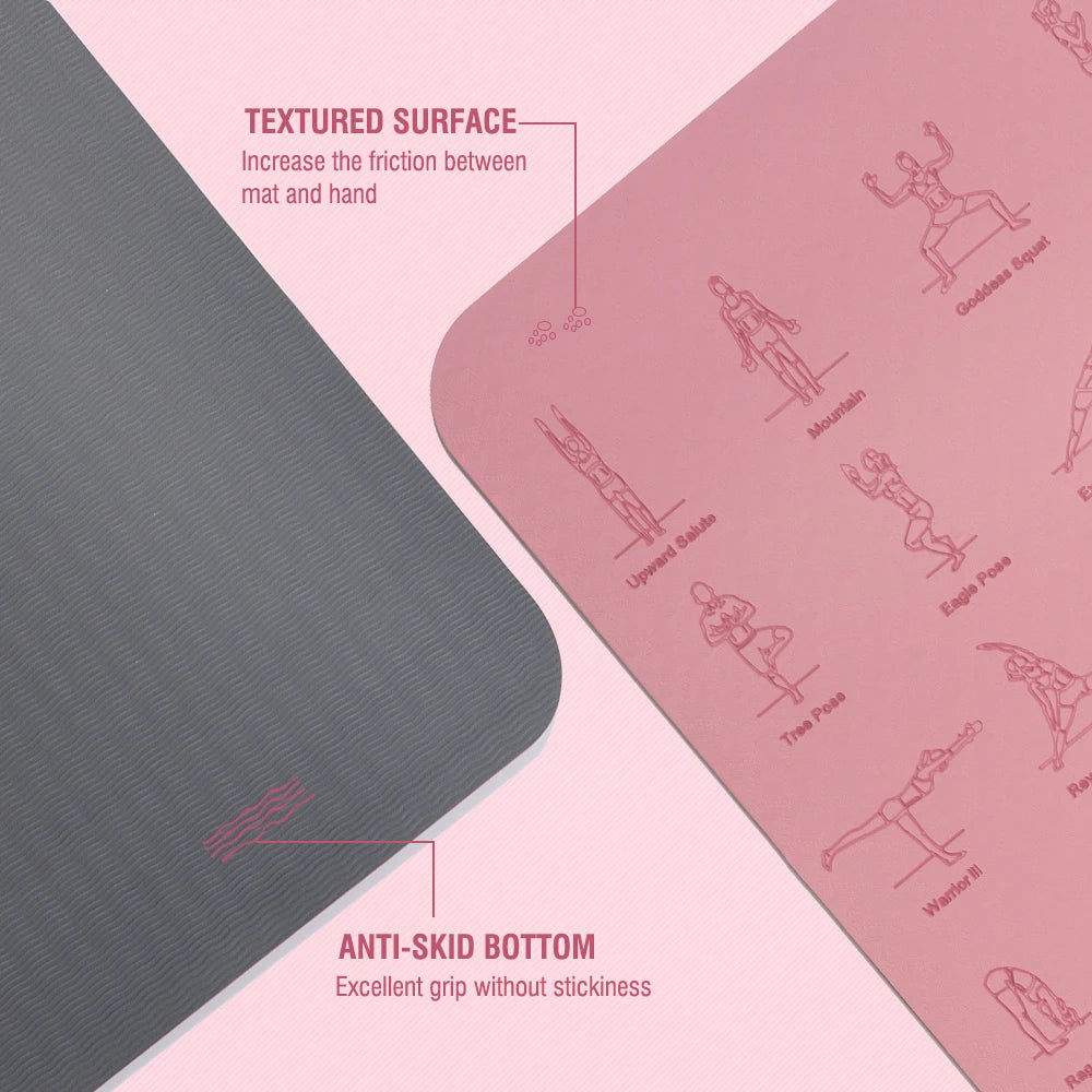 Premium TPE Yoga Mat — 183 x 57 cm, Non-Slip