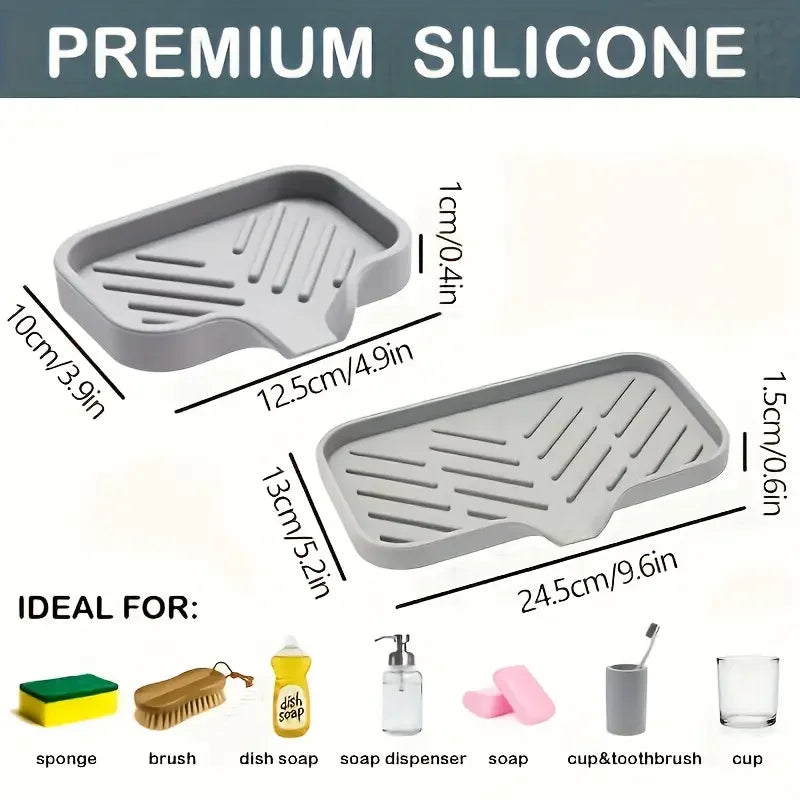 Silicone Faucet Mat Soap and Sponge Dispenser