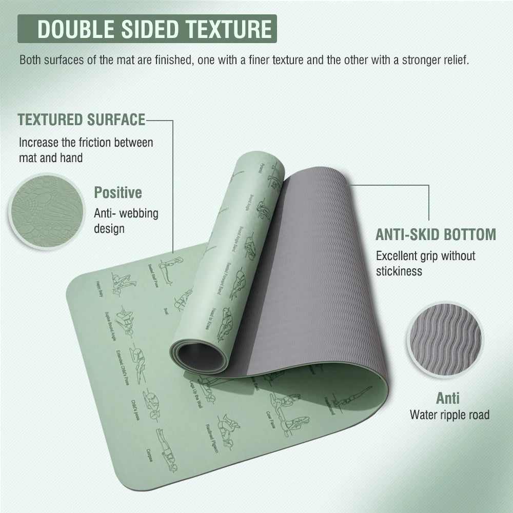 Premium TPE Yoga Mat — 183 x 57 cm, Non-Slip