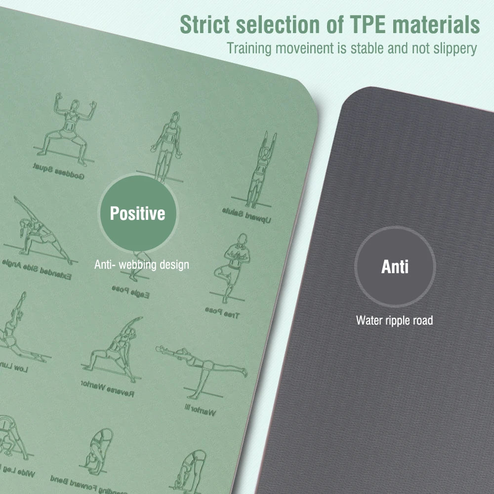 Premium TPE Yoga Mat — 183 x 57 cm, Non-Slip