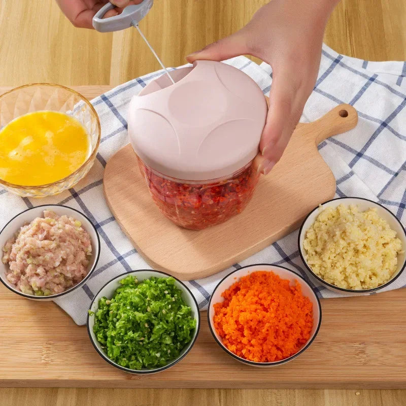 Garlic Chopper Manual Rotate Vegetable Cutter Meat Grinder
