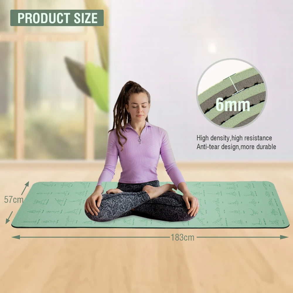 Premium TPE Yoga Mat — 183 x 57 cm, Non-Slip