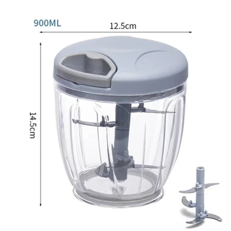Garlic Chopper Manual Rotate Vegetable Cutter Meat Grinder