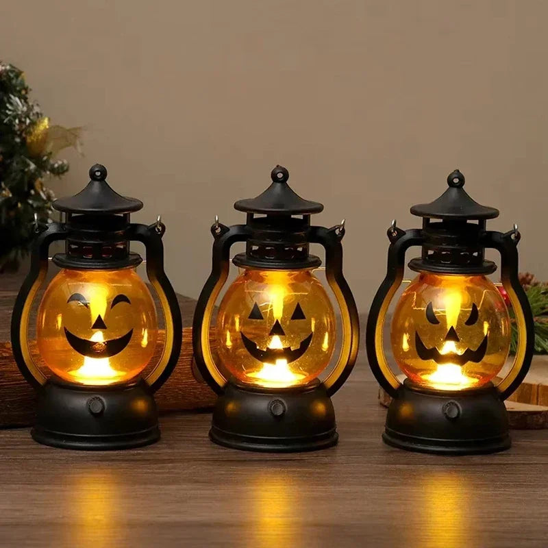 Halloween LED Kürbislaterne Dekoration & Halloween Party Retro Lampe