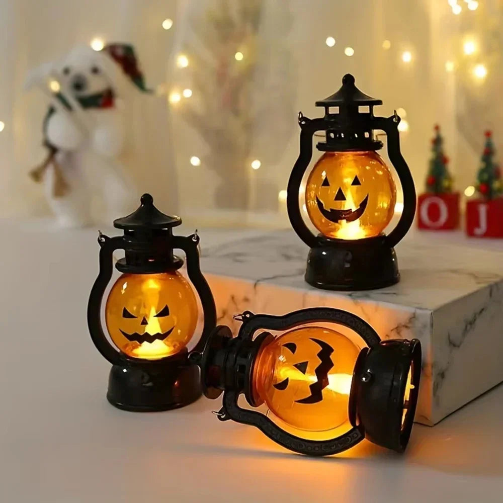 Halloween LED Kürbislaterne Dekoration & Halloween Party Retro Lampe