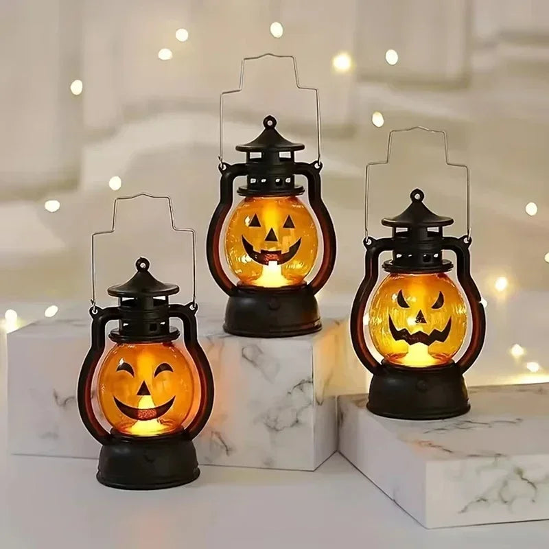 Halloween LED Kürbislaterne Dekoration & Halloween Party Retro Lampe