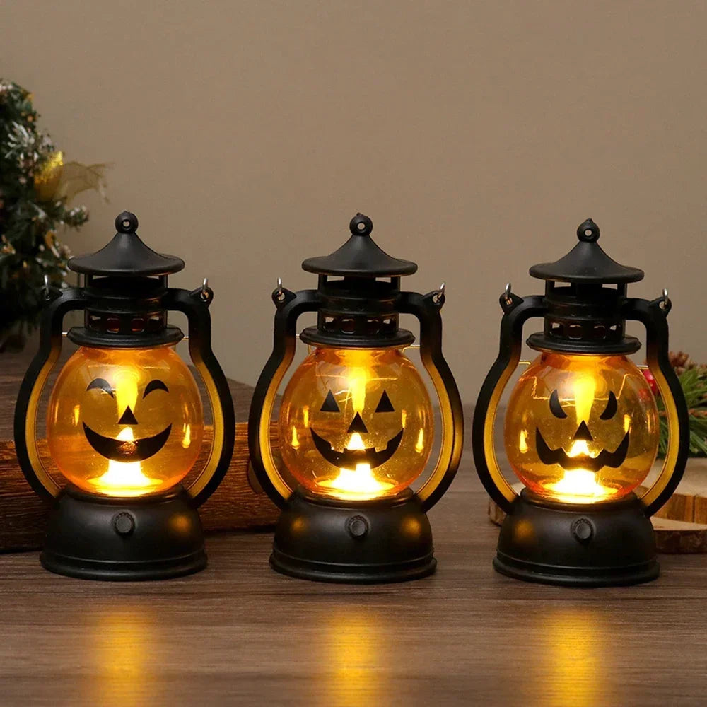 Halloween LED Kürbislaterne Dekoration & Halloween Party Retro Lampe