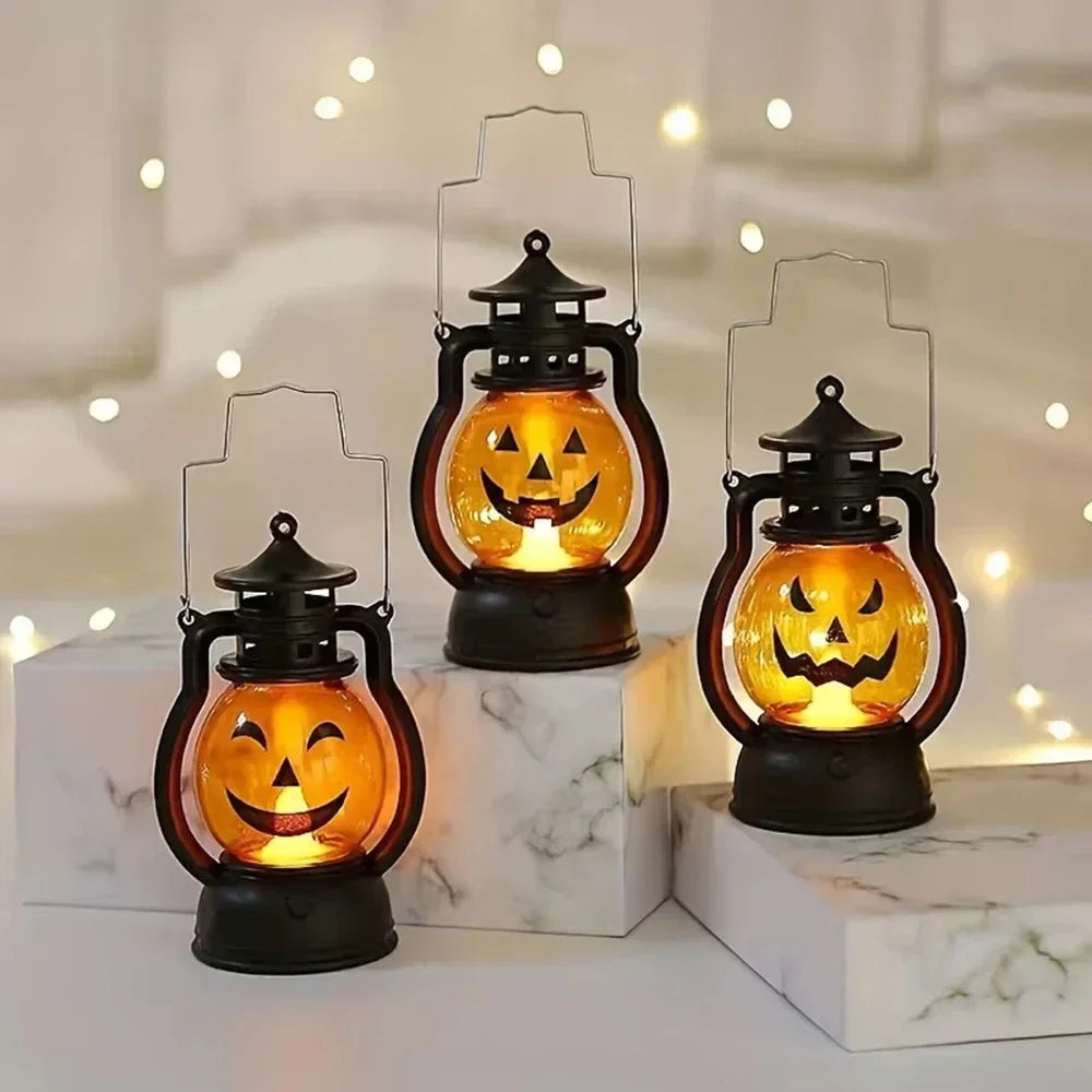 Halloween LED Kürbislaterne Dekoration & Halloween Party Retro Lampe