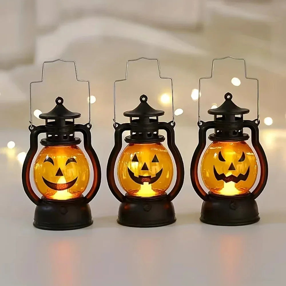 Halloween LED Kürbislaterne Dekoration & Halloween Party Retro Lampe