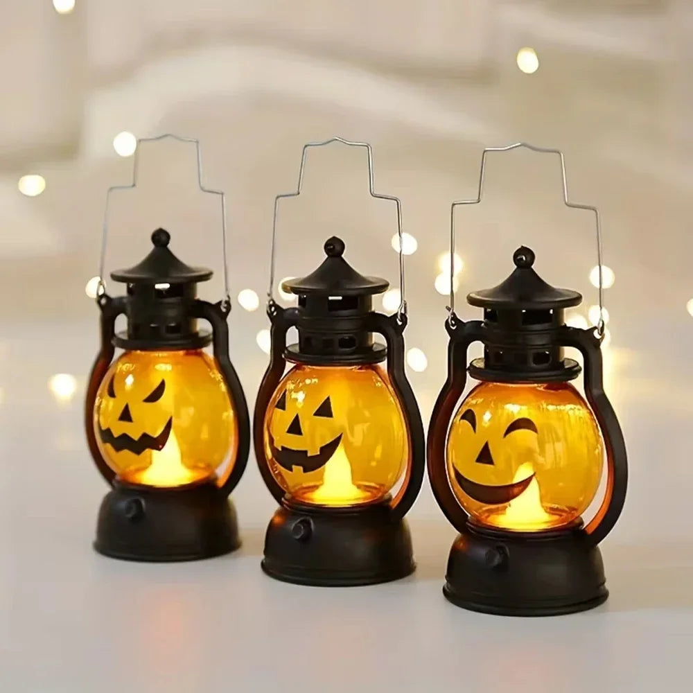 Halloween LED Kürbislaterne Dekoration & Halloween Party Retro Lampe