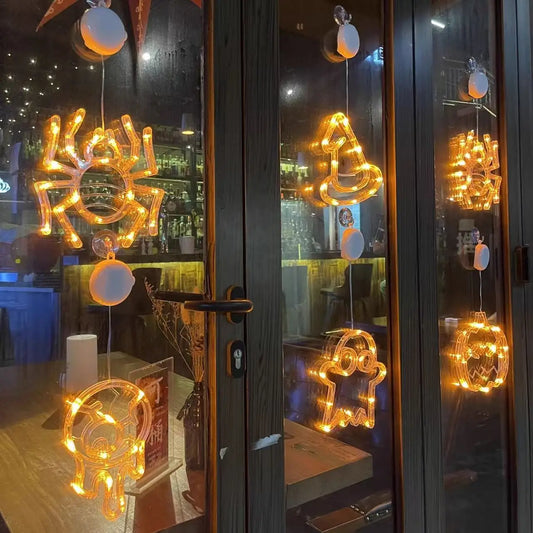 Halloween Fensterleuchte mit Saugnapf, batteriebetrieben, Halloween Hängedekoration für Zuhause
